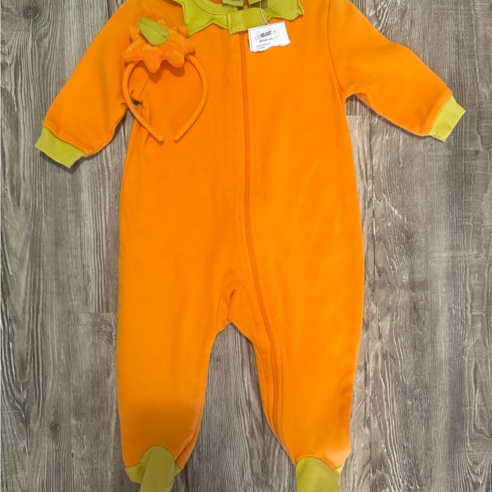 Vibrant Orange and Green Kids Costume with Headband